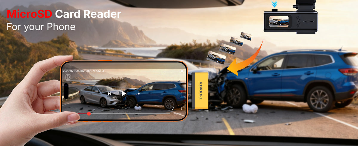 X Photo Microsd Rader iXflash Q Micro SD card reader w/USB C in Black & Yellow, auto-backup