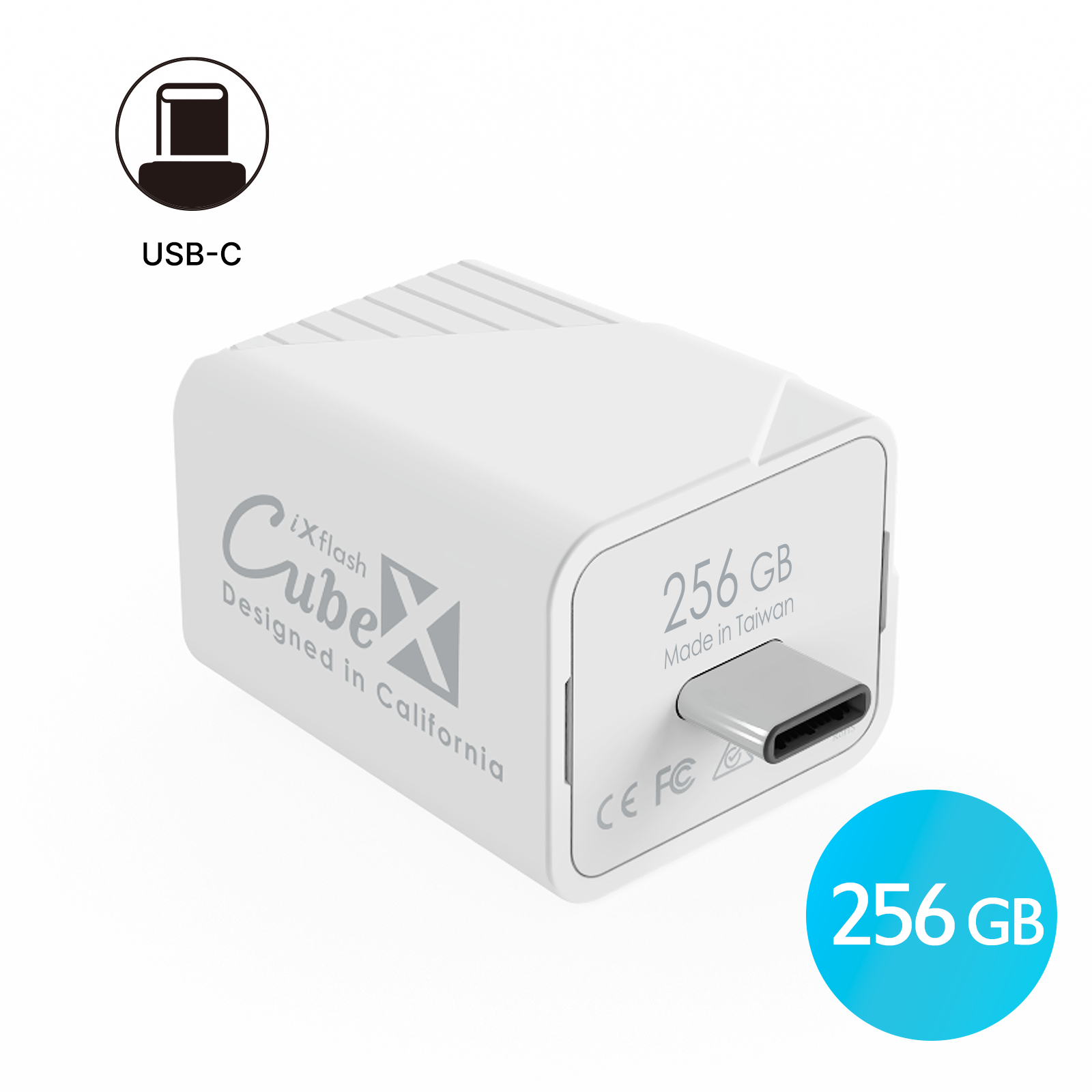 iXflash Cube 256GB USB C Photo Storage Data Cube | Auto Backup Photo & Video for iPhone & iPad