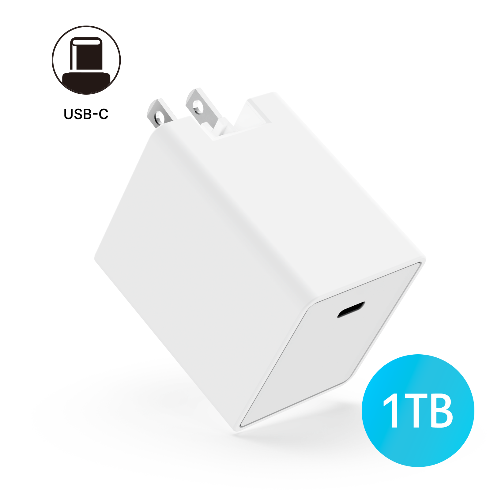 iXCharger 1TB iPhone Flash Drive USB-C 65W Charger for iPad, Android, Laptop, MacBook